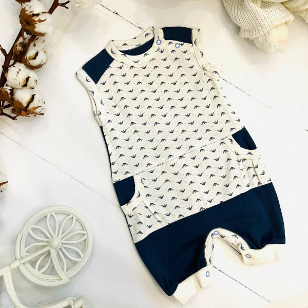 Комбинезон - боди для новорожденных детей Bebika, натуральный хлопок (13/18-9)